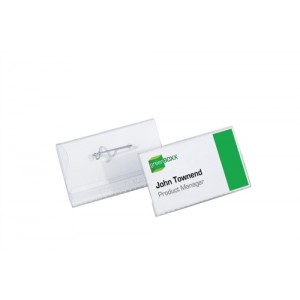 Durable Name Badges with Pin 30x60mm Ref 8006 [Pack 100]