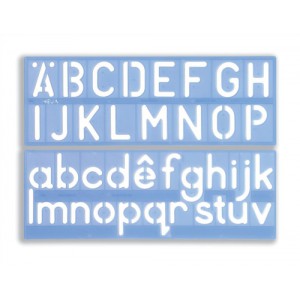 Helix Stencil Set of Letters Numbers and £/p Symbols 50mm Upper And Lower Case 4-piece Ref H57010