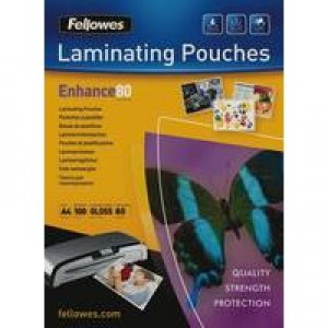 Fellowes Laminating Pouch A4 160micron Pack of 100 5306101