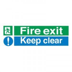Stewart Superior Fire Exit Sign Keep Clear 600x200mm Polypropylene Ref SP055PVC