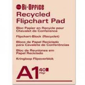 Bi-Office Flipchart Pad A1 Recycled Plain FL011501