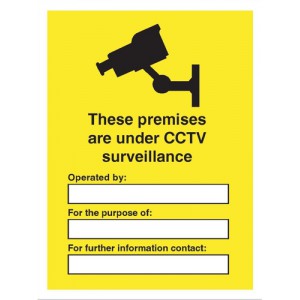 Stewart Superior Outdoor Sign These Premises are under CCTV Surveillance Foam PVC W300xH400mm Ref FB073