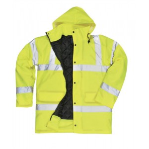 Portwest High Visibility Coat Polyester with Waterproof Coating Large Yellow Ref S460YERL