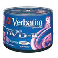 Verbatim DVD-R Recordable Disk Write-once on Spindle 16x Speed 120min 4.7Gb Ref 43548 [Pack 50]