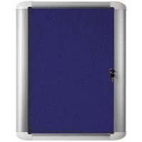 Bi-Office External Display Case 900x600mm Blue Felt Aluminium Frame VT630107230
