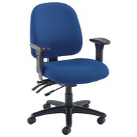 Avior Heavy Duty Medium Back Chair with Lumbar Blue 