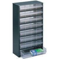 Storage Cabinet Clear Drawer System Dark Grey 324234