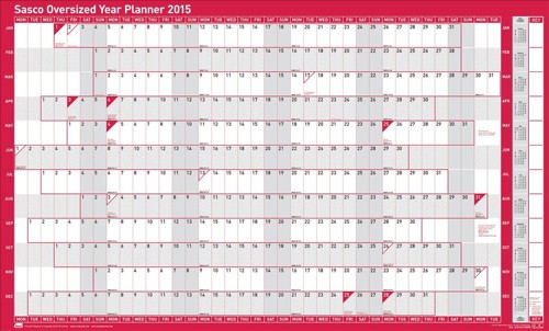 Sasco 2015 Oversized Year Planner Unmounted 1110x610mm