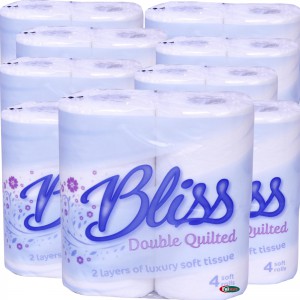 Bliss Double Quilted 2 Ply Luxury Toilet Tissue Rolls