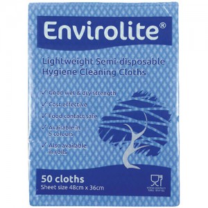 Envirolite Sem-Disposable Hygiene Cleaning Cloths Blue 