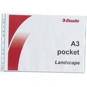 Esselte A3 Heavyweight Punched Pockets Landscape