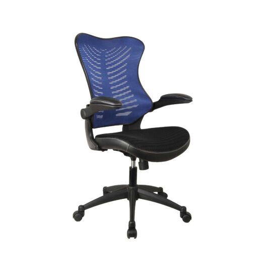 BLUE+MERCURY+11+EXECUTIVE+MESH+CHAIR+WITH+FOLDING+ARMS