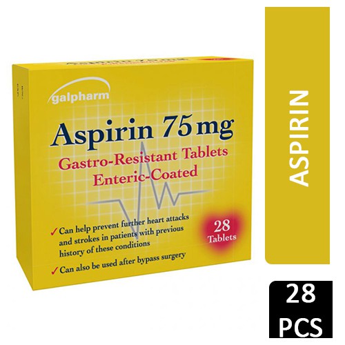Galpharm+Aspirin+75mg+Gastro+Resistant+Tablets+28+Tablets