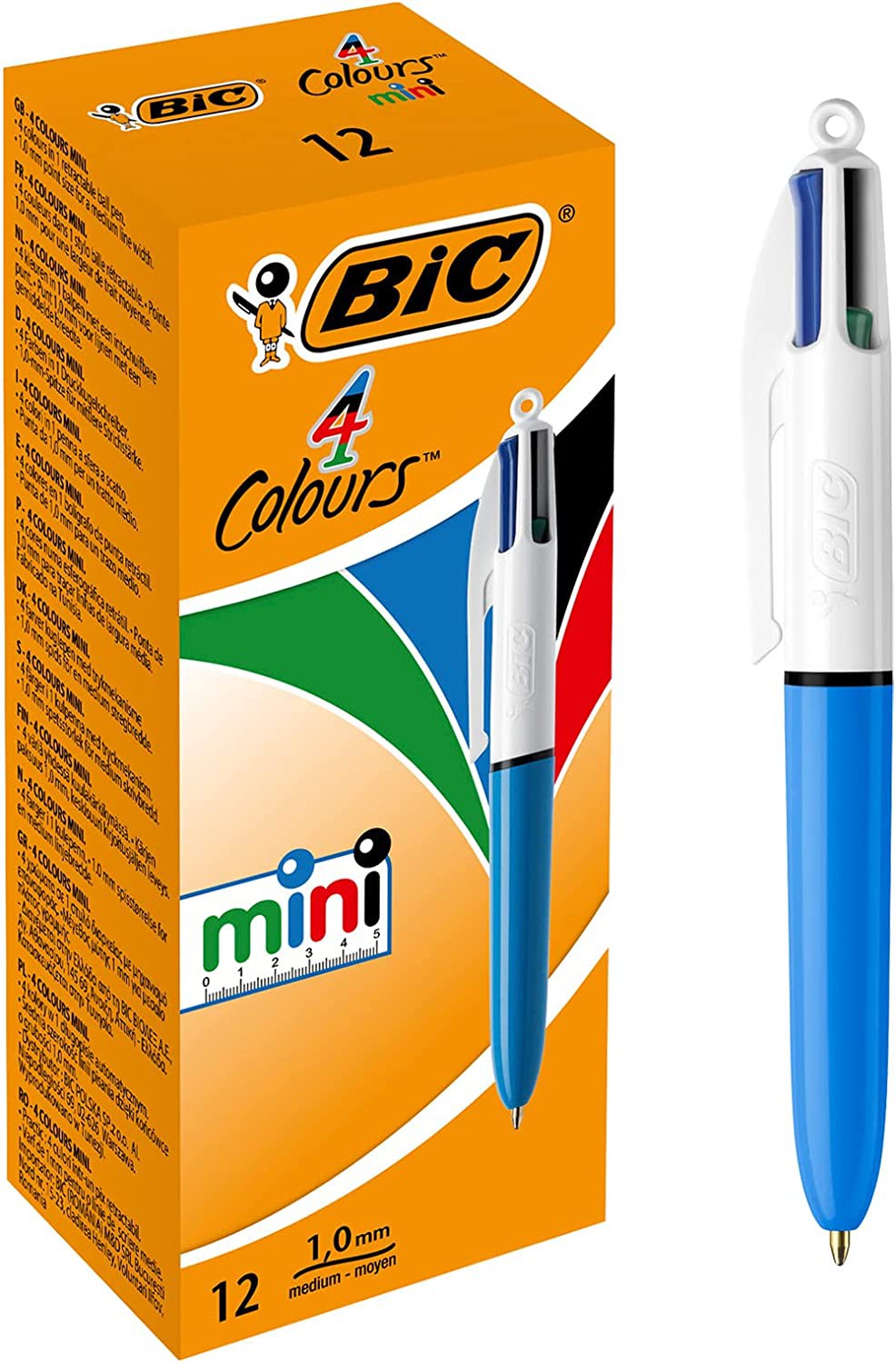 BiC+4+Colour+Mini+Ballpoint+pen+Standard+Colours+Pack+of+12