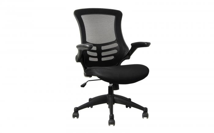 OI+MESH+OP+CHAIR+WITH+FOLDING+ARMS+BLACK