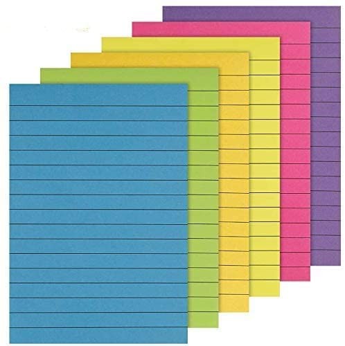 Lined+Sticky+Notes+101x152mm%2C+300+Sheets%2C+4+x+6+inches+%28Pack+of+6%29
