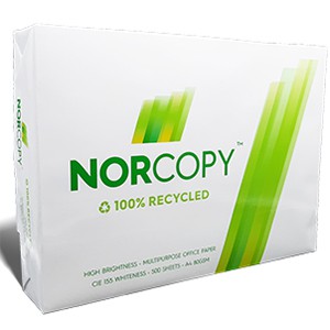 Norcopy+100%25+recycled+premium+copier+bond+paper+A4+80gm+pack+500+sheets