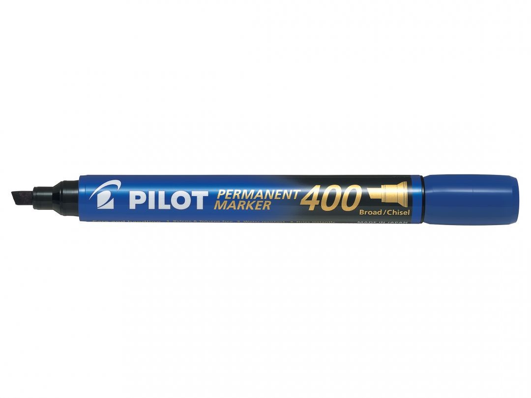 Pilot+400+Permanent+Marker+Black+Chisel+Tip+15+%2B+5+Free