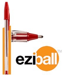 Eziball+Medium+Ballpen+Red+PK50