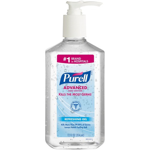PURELL%C3%82%C2%AE+Sanitizing+Gel+-+12+fl+oz+%28354.9+mL%29+-+Pump+Bottle+Dispenser+-+Kill+Germs+-+Hand+-+Clear+-+1+Each+