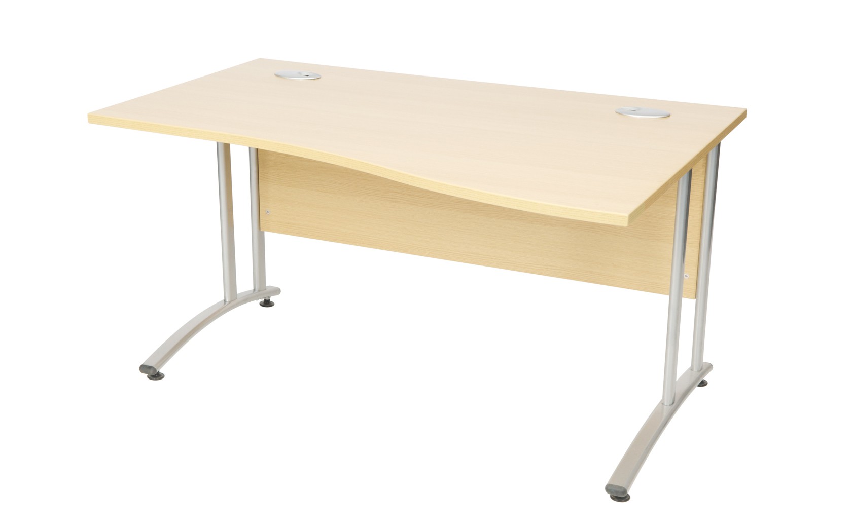 1600mm+x+1000%2F800mm+Wave+Desk%2C+Right+Handed%2C+Light+Oak