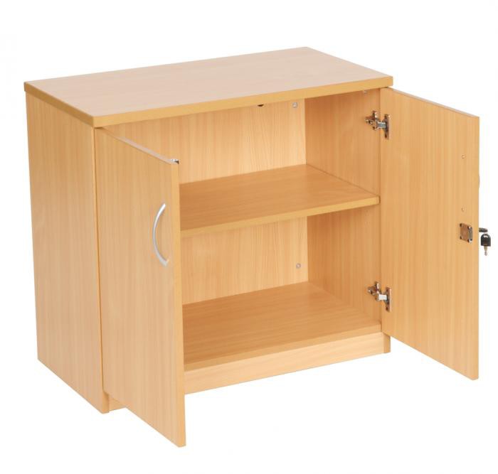Desk+High+Double+Door+Cupboard+Complete+with+1+Shelf%2C+Beech