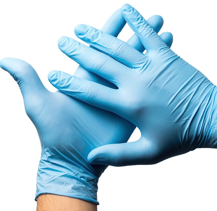 Blue+Nitrile+Disposable+Gloves+%28Latex+free+%2F+Powder+Free%29+Size+Large+Bx100