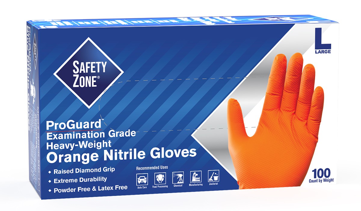 Large+Orange+Premium+Nitrile+Examination+Gloves+100%2Fbx