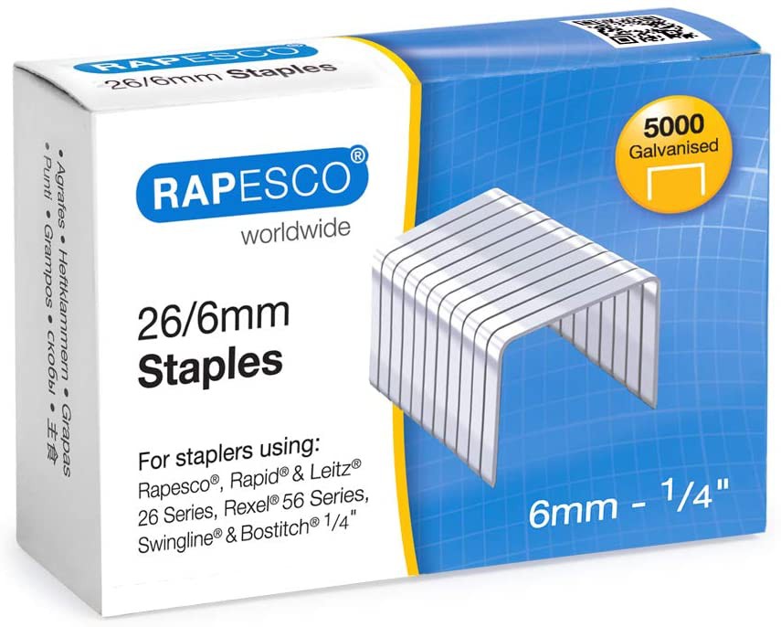 Rapesco+26%2F6mm+Galvanised+Staples