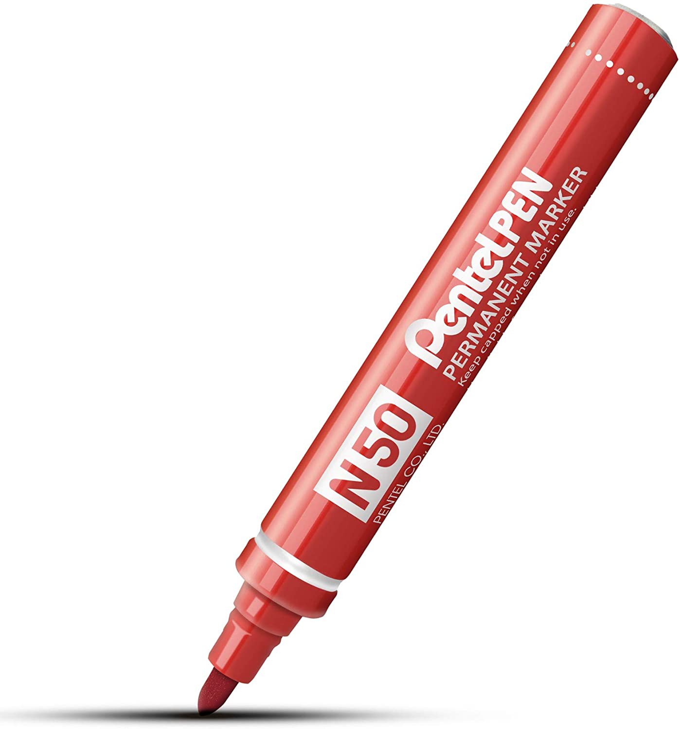 Pentel+N50+Permanent+Marker+Bullet+Point+Red