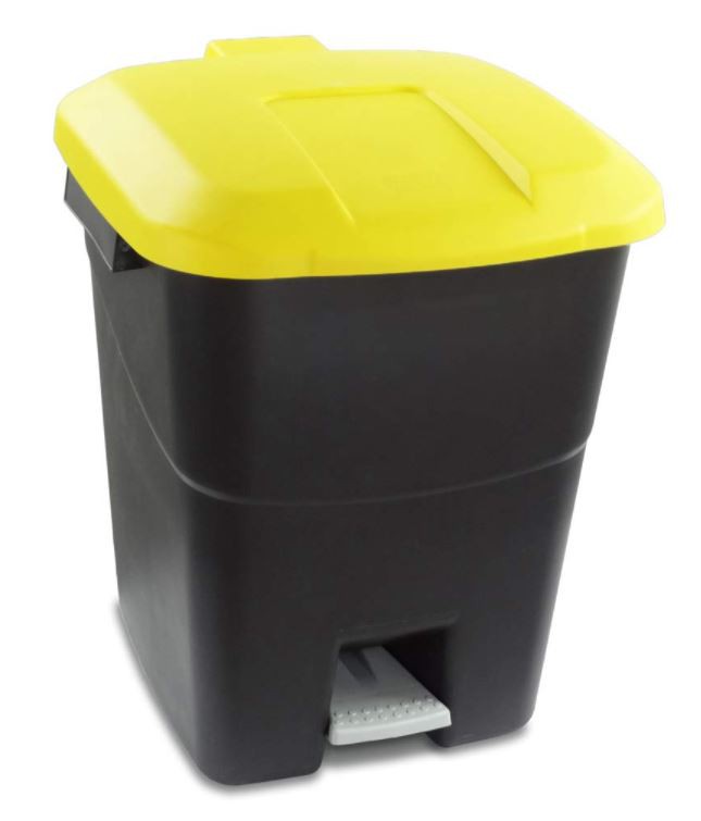 Clinical+Waste+Pedal+Bin+Yellow%2FBlack+50Litre